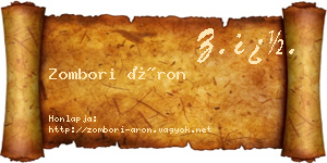 Zombori Áron névjegykártya