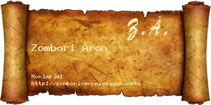 Zombori Áron névjegykártya